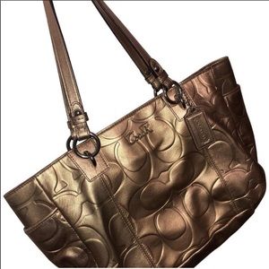 Coach metalic purse gold
